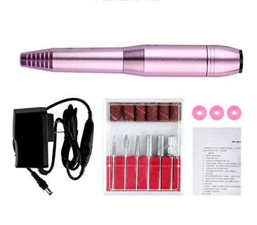 Electric Nail Drill Machine 20000 RPM Electric Nail Drill Handpiece Grinder Nail File Manicure Pedicure Kit Professional Pen Shape Sets for Acrylic Gel Nails (Purple)