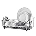 KINGRACK Aluminum Dish Rack with Expandable Over The Sink, in Sink Dish Drying Rack and Drain Broad, Removable Cutlery Holder, Anti-Scratch Cup Holder (112040)