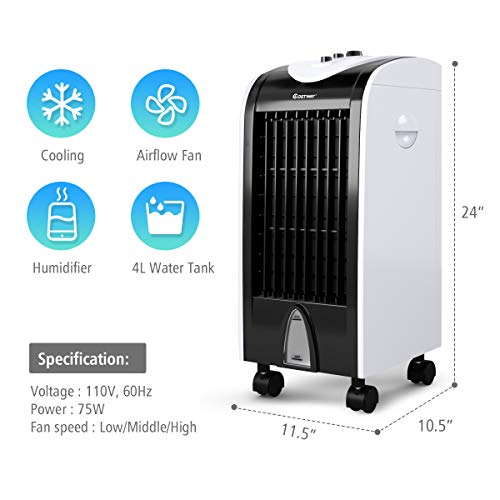 Air Conditioner COSTWAY Evaporative Cooler And Heater, 5-in-1