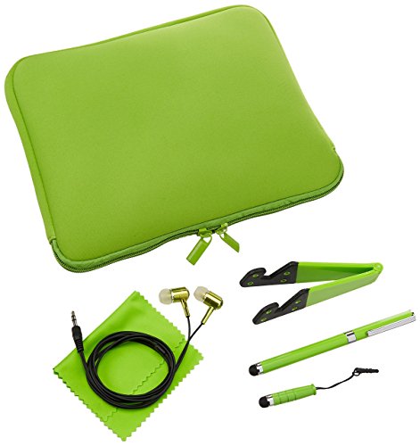 Universal Tablet Accessory Combo Kit Upto 10.1 Inch Tablets for Galaxy Tab Pro, Apple iPad 1 2 3 4 Air Retina Display, Nexus 10 Asus, Sony Xperia, Nokia Lumia, HTC View, Motorola Xoom, Toshiba Thrive, Android, Acer, and Almost All Tablets Under 10.1" (Gre