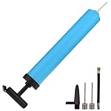 10 Inch Hand Ball Pump,Portable Air Pump for Basketball, Soccer Balls, Football, Exercise Ball, Netball, Toy Balls and Balloon/Come with 2*B7 Pin Needle, 1*B2 B3 Plastic Needle,1*Hose (Blue)