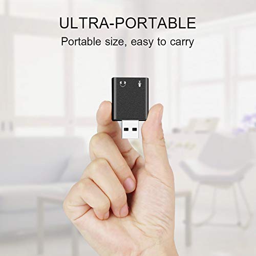 CactusAngui Alloy External Sound Card USB7.1 Audio Adapter with 3.5mm Jack for PC Notebook Grey