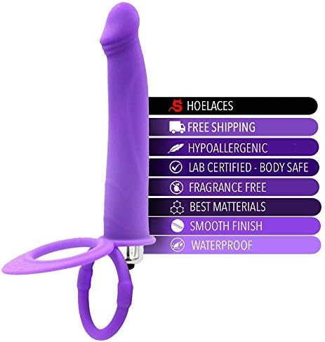 Double Dual Silicone Ring with Moving Flexible Soft Textured Shaft Plug Toy for Women, Men Or Couples
