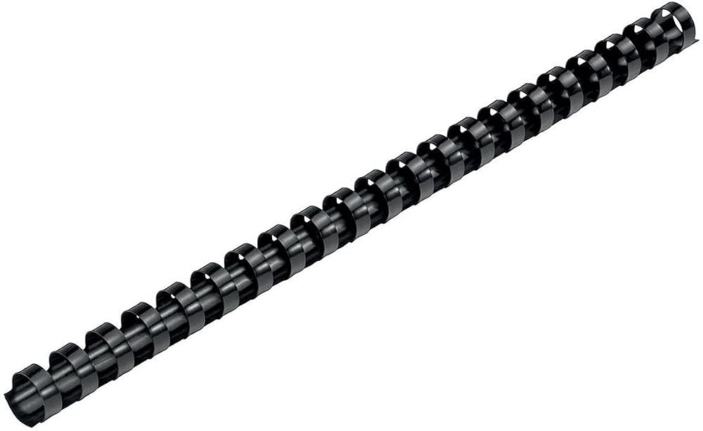 Q Connect 10mm Binding Comb Black Pack of 100 for Comb Binding Machines