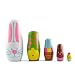 5" Set of 5 Easter Bunny with Chick and Easter Egg Wooden Russian Nesting Dolls Matryoshka
