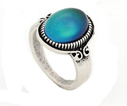 YOUNICE Mood Ring Sterling Silver Plating Changing Color for Adults Vintage Statement Stacking Rings