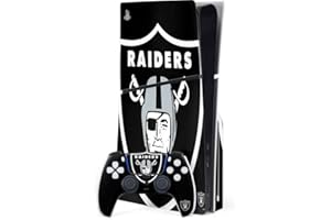 Skinit Decal Gaming Skin Compatible with PS5 Slim Disk Bundle - Officially Licensed NFL Las Vegas Raiders Large Logo Design