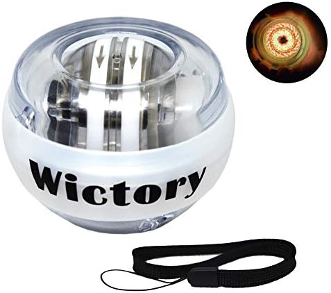 Wictory Auto-Start Wrist Ball Exerciser, Gyro Ball Forearm Wrist Trainer Powerball Hand Grip Strengthener Spinner Gyroball Workout Toy