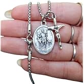 Saint HUBERT, Boys Confirmation Gift, Catholic Boys Necklace, Confirmation Saint, St Hubert, 24" Stainless Steel Box Chain