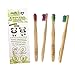 Bamboo Toothbrush for kids | 4 Pack Biodegradable Tooth Brush Set | Organic Eco-Friendly Moso Bamboo with Ergonomic Handles and Soft Nylon Bristles | By Hello Eco Company
