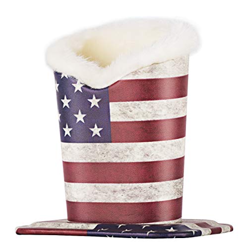 PG6 Plush Lined Eyeglasses Holder Stand Case Protective Glasses Case for Desks, American Flag - Thumbnail 5