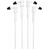 HANDIT Coffee Syrup Pumps 1/4 oz per Pump Pack of 4 White with Black Tip Caps | Fits Torani, Skinny, Starbucks Davinci Liter Bottles and Monin Plastic 33.8oz Bottles | Does NOT Fit Glass Monin 750ml