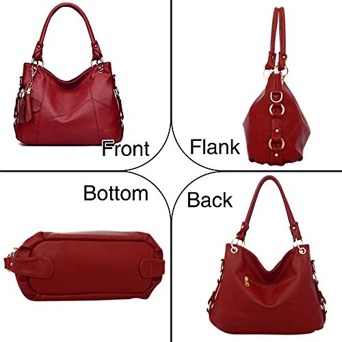 Genuine Leather Top Handle Satchel Handbag Tote Tassel Shoulder Bag