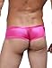 K-Men's Men's Pouch Breathable Smooth Ice Silky Triangle Bikinis Brief Underwear, Rose Red, Large