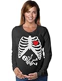 Halloween Pregnant Xray Skeleton Baby Boy Pregnancy Maternity Long Sleeve Shirt