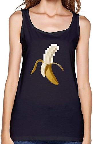 Sedon Women's dirty-censored-peeled-banana Tanks Camis Black L