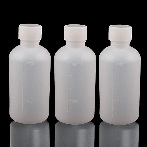 GDGY 8Pcs 250ml, 8.5OZ PE Plastic Empty Small Mouth Graduated Lab Chemical Container Reagent Bottle Sample Sealing Liquid Medicine Bottle (8pcs 250ml, 8.45)