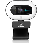 NexiGo StreamCam N930E with Software, 1080P Webcam with Ring Light and Privacy Cover, Auto-Focus, Plug and Play, Web Camera for Online Learning, Zoom Meeting Skype Teams, PC Mac Laptop Desktop