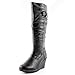 West Blvd Womens Jakarta Knee High Wedge Riding Boots