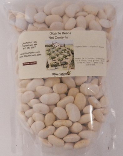 Gigante Bean by OliveNation - Large, Flat White Beans - Size of 2 lbs - Dried gigante beans, Gigante beans are large and flat white beans