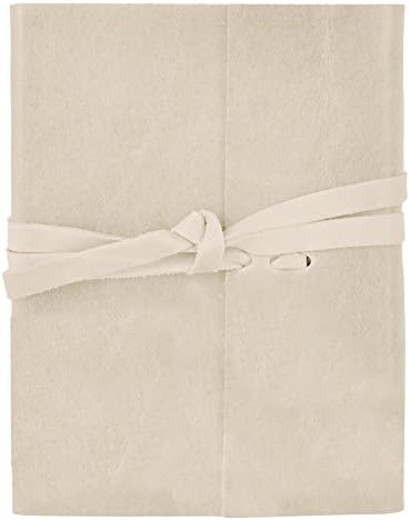 Islander Soft Leather 5 x 7 Journal in Ivory White Features Wrap Closure - Handmade in the U.S.A.