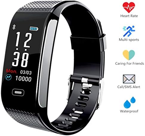 Fitness Tracker Activity Smart Bracelet Wristband with Pedometer Heart Rate Monitor Step Calorie Distance Tracker IP67 Waterproof Call SMS SNS Remind for Men Women Kids Compatible with Android IOS