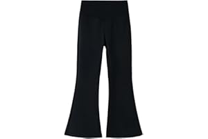 Girls Flared Bell Bottom Pants High Waist Leggings Stretch Trousers Casual School Yoga Solid Everyday Comfy Fit