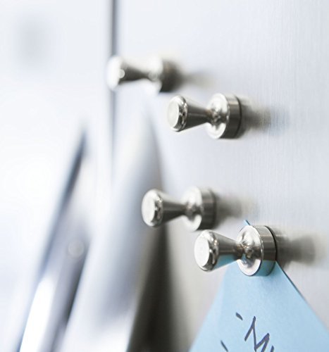 24 Brushed Neodymium Nickel Coated Magnetic Push Pins Hooks for Fridge, Bathroom, Kitchen, Locker,Classroom, Industrial use,Office, Dry Erase Whiteboard Magnets [ 24 Pack ] - Thumbnail 3