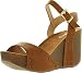 Refresh MARA-06 Women's Ankle Strap Comfort Wide Band Platform Wedge Sandal,10 B(M) US,Tan