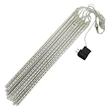 50cm 8 Tube 240 Leds White Color Shower Meteor Rain Light Tube for Wedding Party Christmas Xmas Decoration 10w Lights Waterproof By Bestumart
