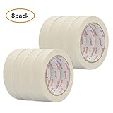 White Masking Tape, 8 Pack General Purpose Masking Tape for Labeling, Painting, Seaming, 0.98 Inch, 32 Yard/Roll (8pack)
