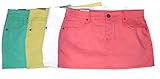 FGR Women's Basic Strtch Twill Mini Skirt In Bright Colors Cotton Lycra