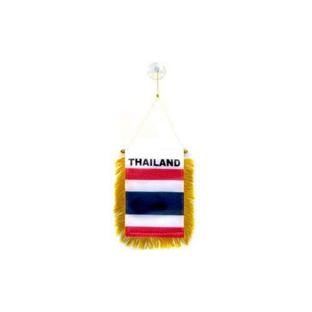 AZ FLAG - Thailand Mini Banner - 6'' x 4'' - 100% Polyester Thai Small Pennant for Car - Double-sided Flag with Suction Cup Hanger — image 1