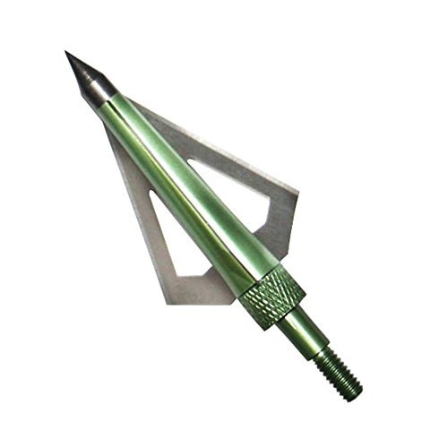 e5e10 12PCS 125 Grain 3 Blade Broadheads Hunting Arrow Heads Screw-in Arrow Tips Crossbow and Compound Bow with One Plastic Portable Broadheads Case