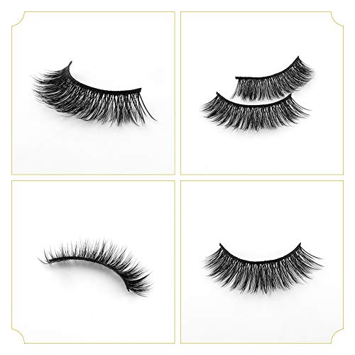 LASHVIEW False Eyelashes,Mink Fake Eyelashes, 3D Natural Layered Effect,Comfortable and Soft,Handmade Lashes Wispies,Environmental Silk Lashes,Reusable Natural Look False Eyelashes for Makeup