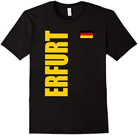 Mens Klamottenpott: Erfurt German City Germany Flag T-Shirt 3XL Black