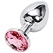 Aexge Fetish Deluxe Large-sized Anal Plug Sex Love Games Bdsms Toys Super Quality Stainless Steel Ass Plugs Jewelry Kinkys Personal Massager for Women Lover Good Valentine 'S /Birthday Gift (Pink)