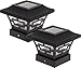 Westinghouse Hilltop 20 Lumens Solar Fence Post Cap Lights for 4x4 Wood Posts (Black, 2 Pack)