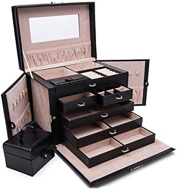 Yishelle Jewelry Storage Box Jewelry Organizer,Jewelry Box, Lockable Mirrored Storage Box Organizer Necklace Ring Earring Storage Lockable Gift Case For Earrings Necklace Jewels Organizer