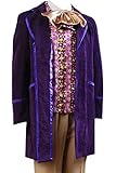 mingL Willy Wonka Charlie and the Chocolate Factory Johnny Depp Jacket Whole Costume Suit Purple