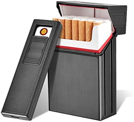 2 in 1 cigarette case and lighter 2 In 1 Metal Cigarette Case + Electronic Lighter, Portable Usb Cigarette  Box Holder Windproof Flameless Lighter, Holds 20pcs Cigarette, Personalized  And Creative Gifts For Men, 2Pack price in Saudi Arabia |