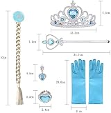 URAQT Princess Dress Up Accessories Set Crown Wand Earring Girls Party Cosplay view 2