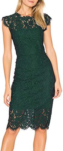 Women's Sleeveless Lace Floral Elegant Cocktail Dress