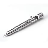 Cool Hand 5.1'' Bolt Action Cannon Style Tactical Pen with Clip and Glass Breaker, Satin Finish w/Punisher Skull Logo