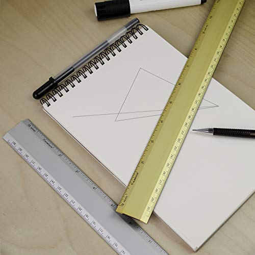Alumicolor 1112-2 Aluminum Desk Ruler, 12IN, Gold