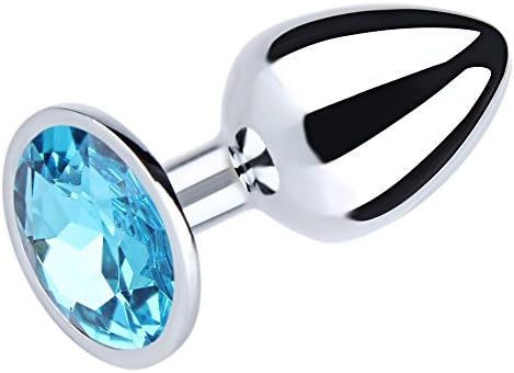 PaeYim Jewelry Birth Stone Design Stainless Steel A-n-a-l Bu-tt Pl-ug-Sky blue(Small)