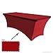 ABCCANOPY 6 ft Spandex Table Cover Open Back Fitted Tablecloth Stretch Washable Tablecover Table Topper for Rectangle Tables Red