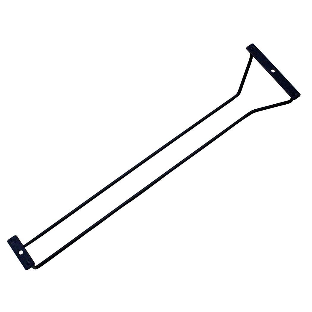 Abcsea 1 Piece Wine Glass Rack Under Cabinet, Stemware Rack Black, Wine Glass Holder, Goblet Wine Rack with Screws, 50cm 1 Row