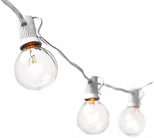 Deneve 50 Ft Globe String Lights G40 Bulbs, White - Connectable Strings Lights for Bedroom, Outdoor String Lights, String Lights Outdoor, String Lights Indoor