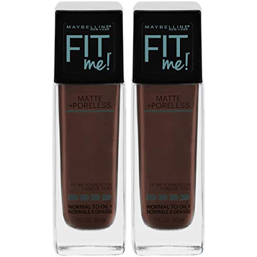 Maybelline New York Fit Me Matte + Poreless Liquid Foundation Makeup, Espresso, 2 Fluid Ounce